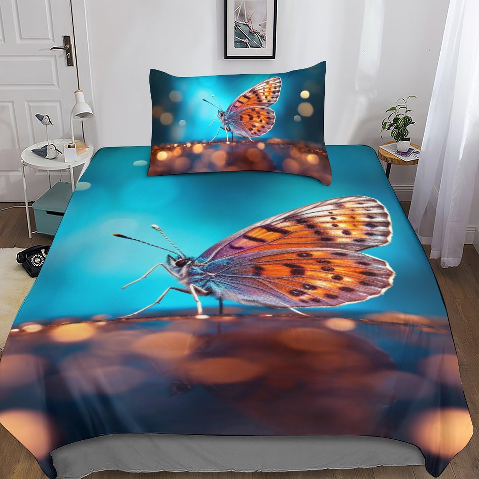 Housse de couette papillon parure de lit animaux un cadeau idéal pour filles et enfants