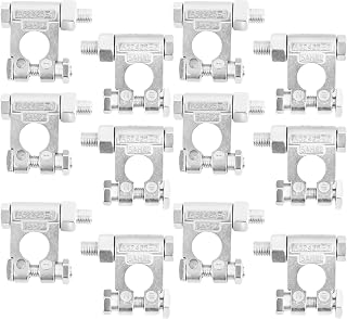 12 Pcs (6 Pairs) Military Spec Battery Terminals Top Post Battery Terminal Set Negative and Positive Top Post Battery Connector for Car Truck Boats RV Vessels