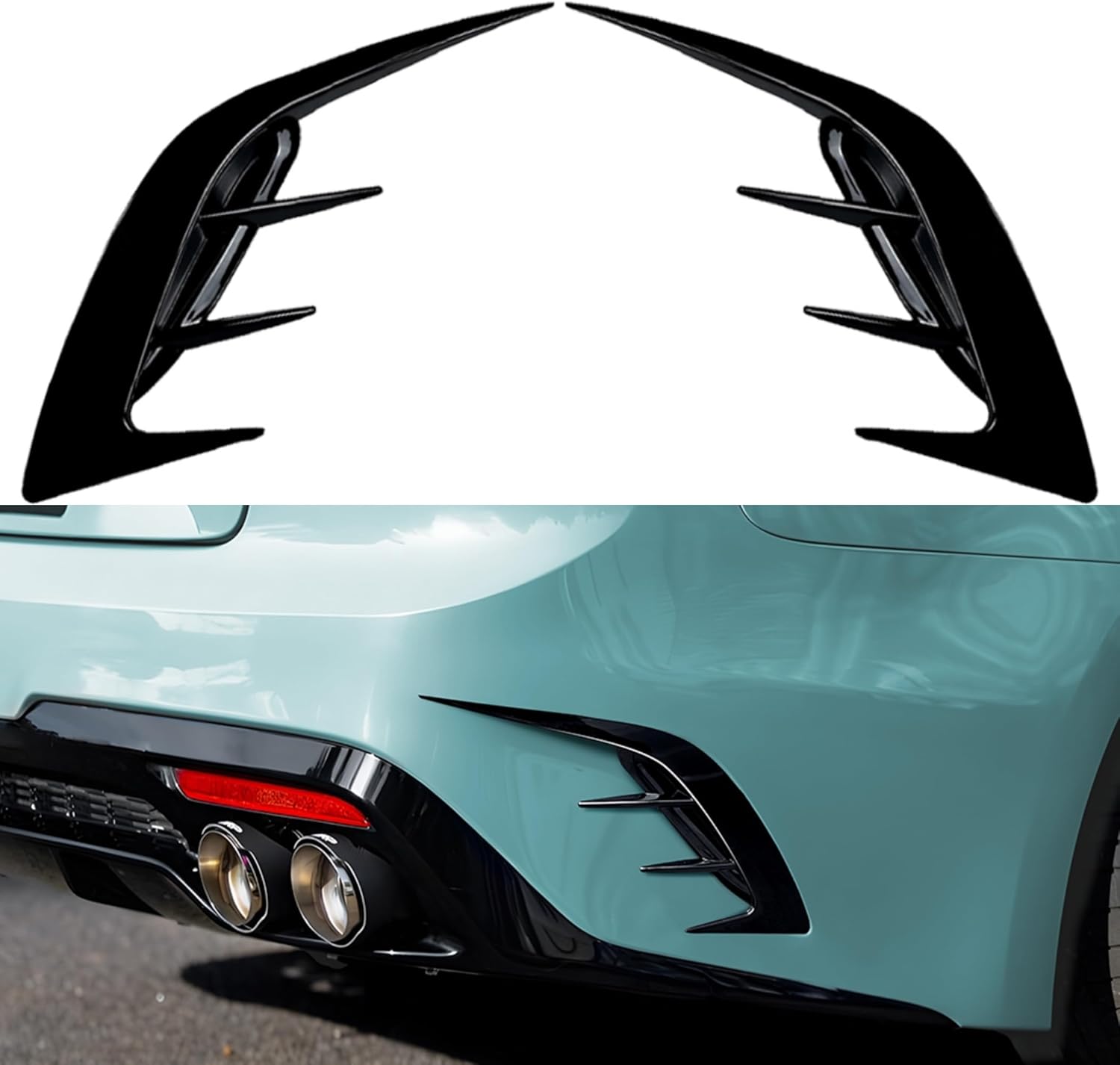 Rear Bumper Side Vent C Canard Covers For KIA Stinger 2017-2023,2 PCS Rear Bumper Side Vent Canard covers fits for KIA Stinger 2017-2023,Carbon