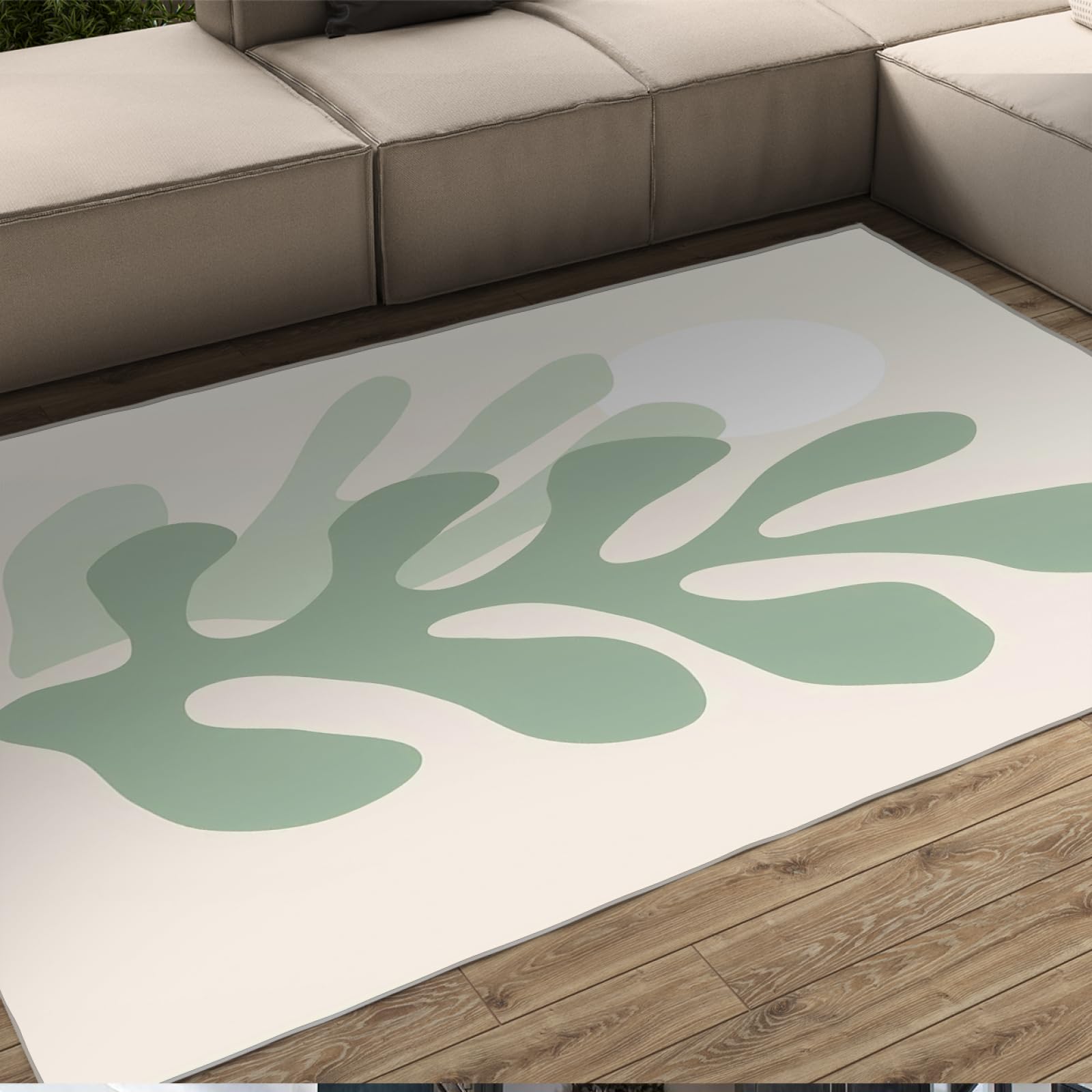 Tapis vert feuilles antidérapant 120x240cm : fini les glissades avec ce tapis lavable doux