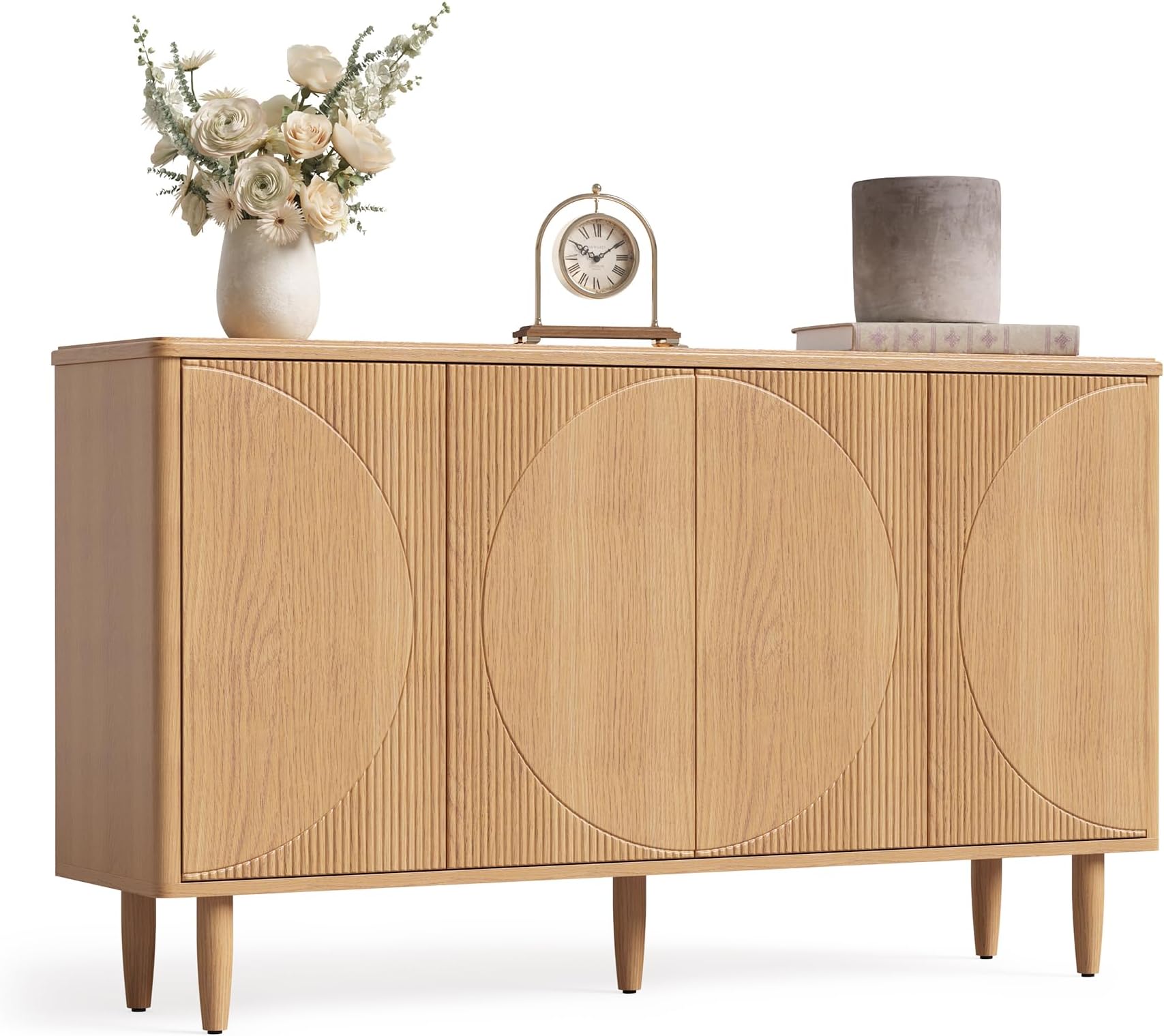 LITTLE TREE59-Inch Buffet Cabinet Sideboard with Storage, Modern Sideboard Buffet Table with Doors for Living Room, Dining Room