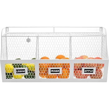 X-cosrack 3 Tier Hängende Obstgemüsekörbe mit Rad-Aufbewahrungskorb