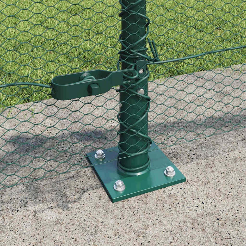 Valla de jardín verde 50 m x 0,5 m de acero recubierto de PVC, incluye 11 postes, diseño moderno, resistente a la intemperie, para jardín, balcón, recinto para perros