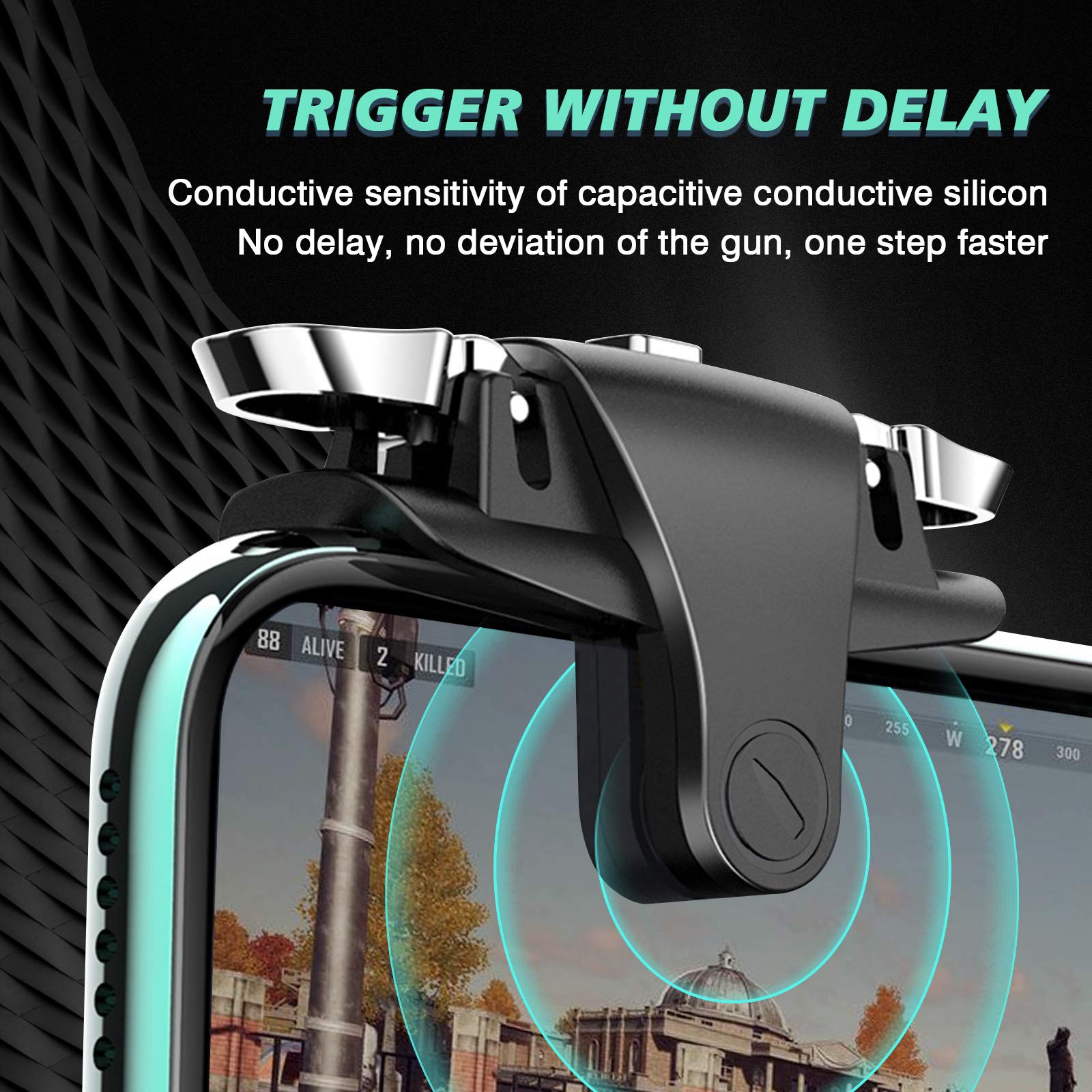 Newseego PUBG Mobile Game Controller Trigger, Mobiltelefon Spiel Tigger Empfindliche Game Joysticks Universal Version für PUBG/Knives Out L1R1-Handy-Controller Trigger für Android & IOS - Schwarz