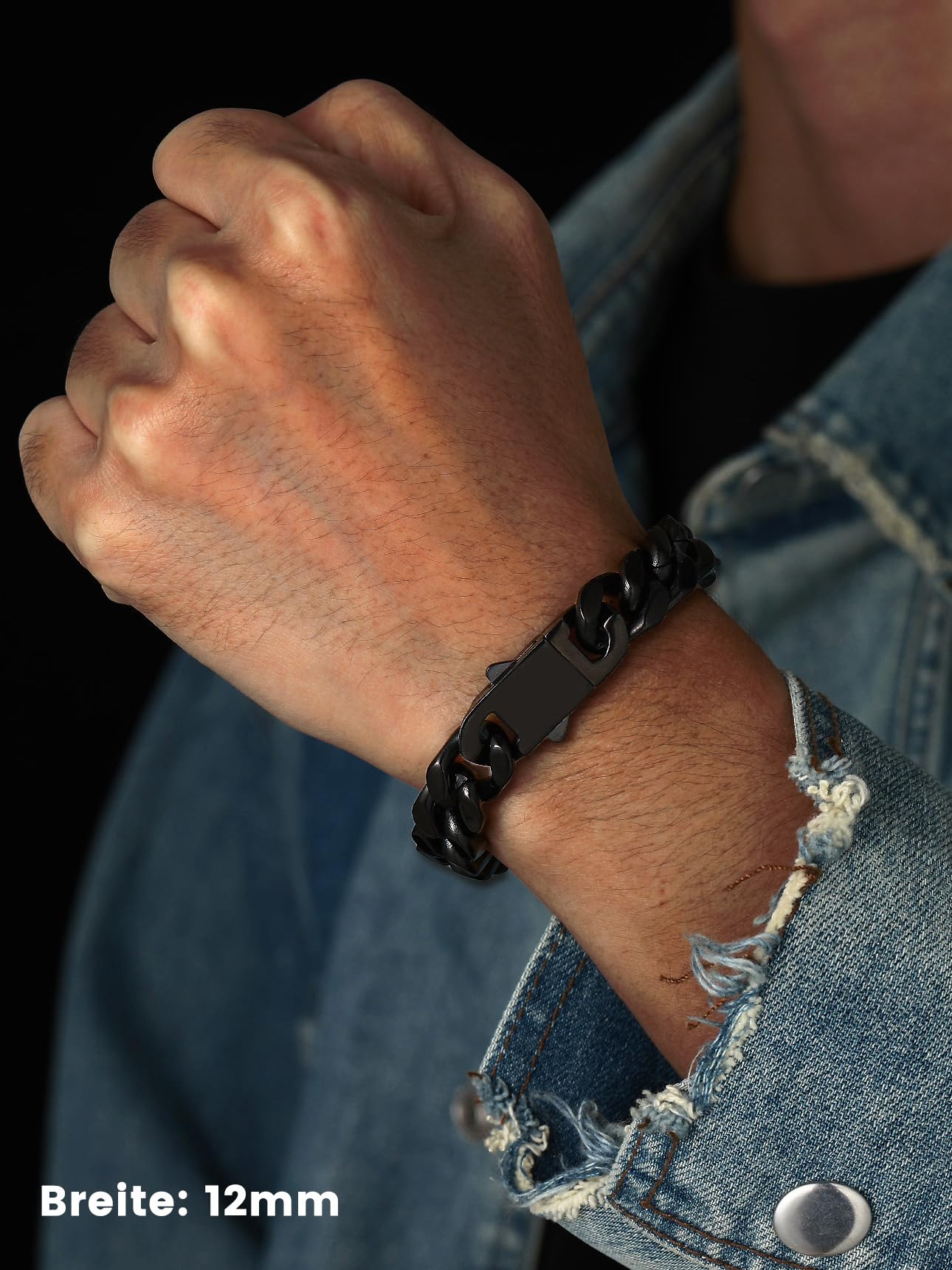 Bestyle Armband für Männer Herren 12,5MM breit Fashion Kettenarmband Damen Kubanische Miami Armkette Länge 19cm Silberkette mit Geschenkbox