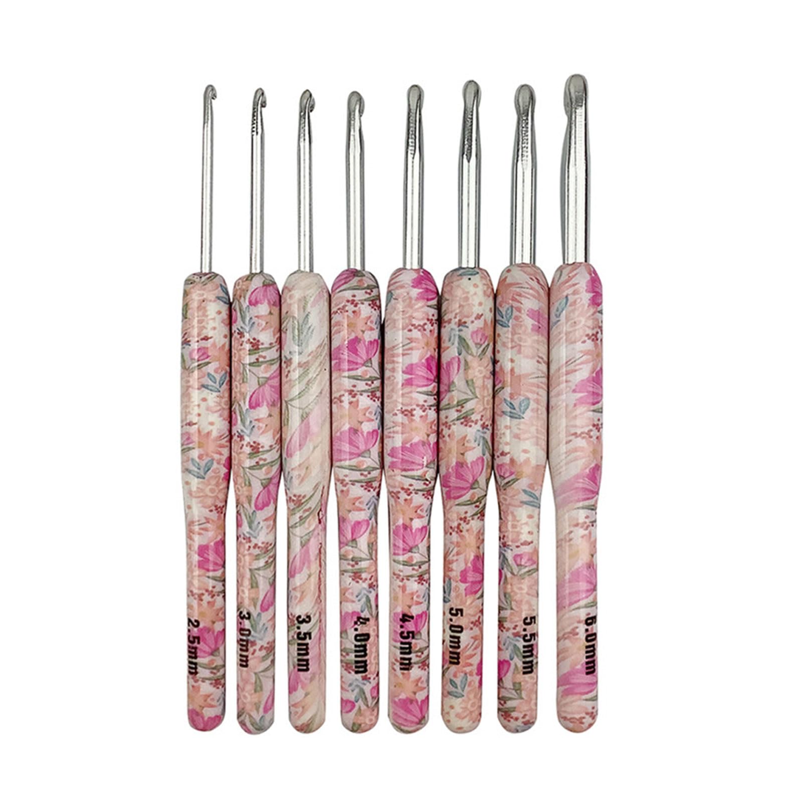 8Pcs Ergonomic Handle Crochet Hook for Knitting Weaving Craft 2.0mm-6mm Ergonomic Crochet Hook for Beginner Hobbyist