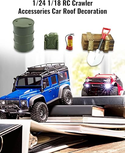 Miniatura 2 de 124 118 RC Crawler Accesorios para 118 TRX4M 124 Axial SCX24 (12 piezas verde militar)