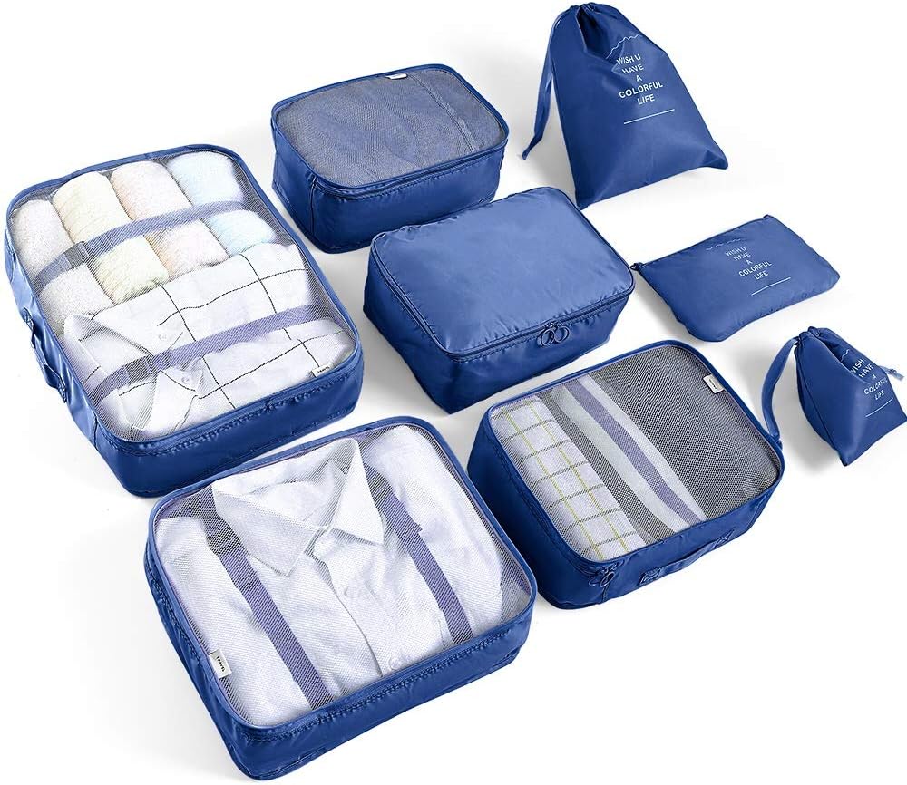 AMAYGA Suitcase Organiser Set, 8 Pieces, Clothes Bags for Clothes