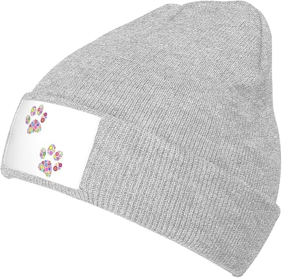 Amazon Co Jp 花柄 動物の足跡 ニット帽 秋 冬 春 ビーニー 帽子 ニットキャップ 柔らかい伸縮性 暖かい メンズ レディース兼用 自転車 通勤 通学 スポーツ アウトドア ファッション