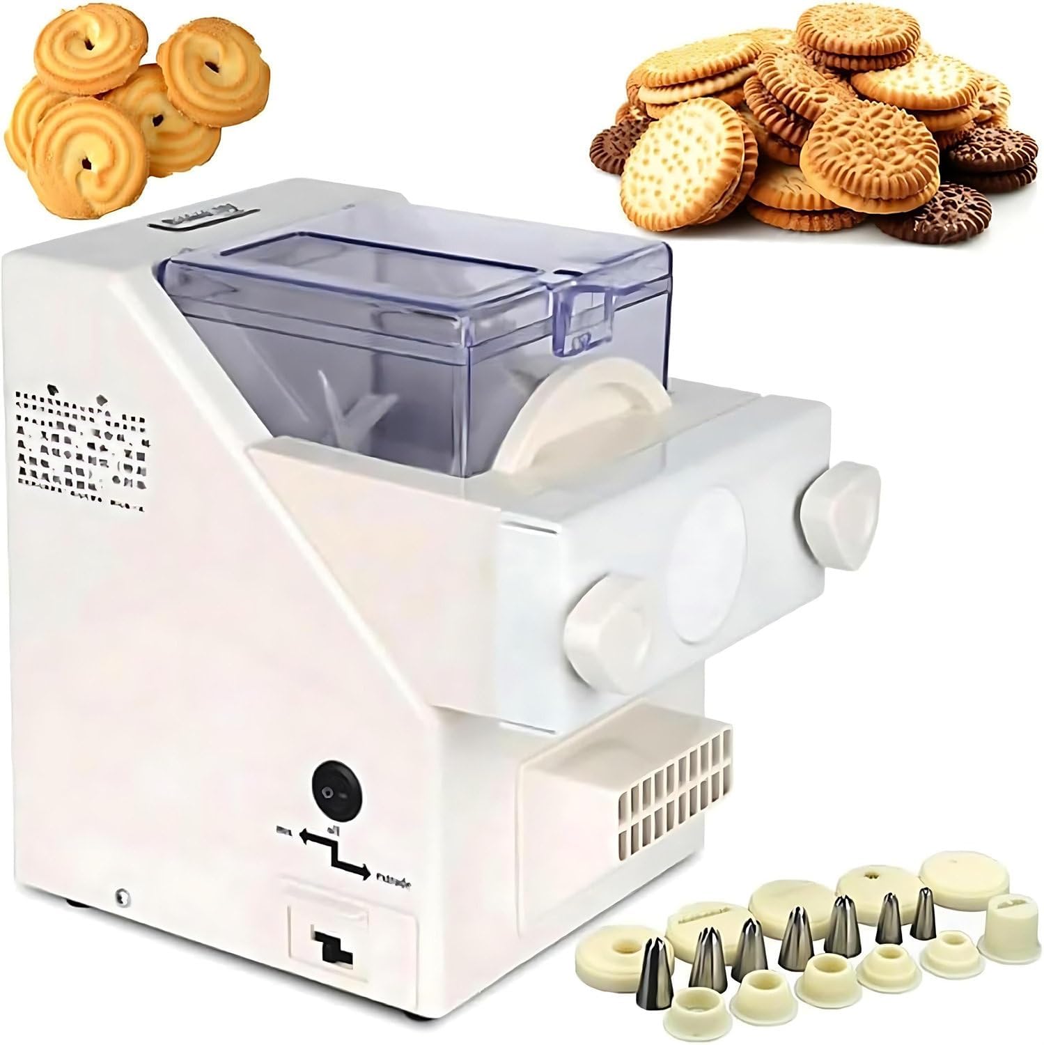 Automatic Cookie Making Machine, 180W Biscuit Form Maker with 8 Replaceable Nozzles, 50-60 RPM Speed for DIY Baking