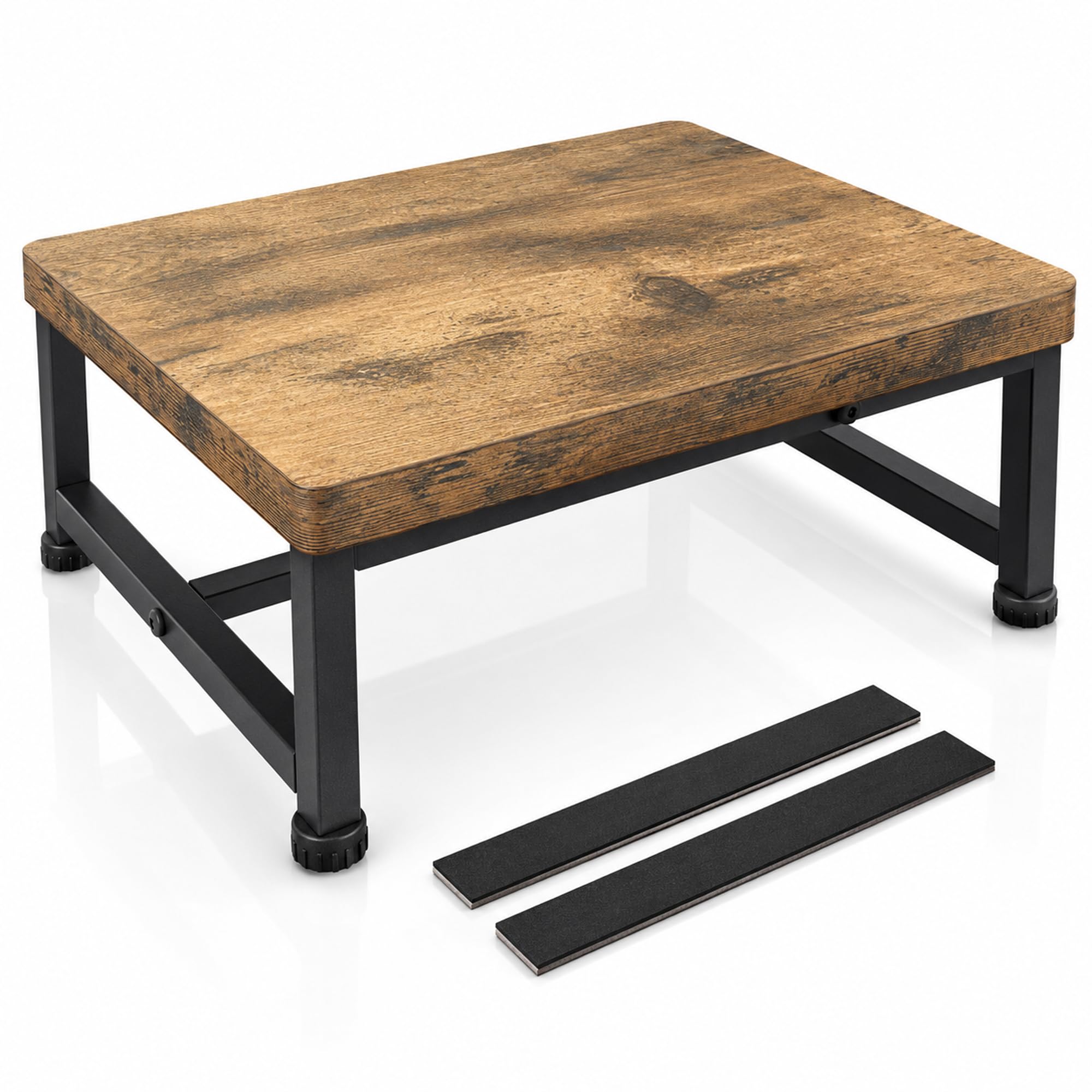 Tritthocker Holz Metall, 250kg Tragkraft, rutschfest, Bad & Küche | Massivholz & Stahl, Rutschfeste Füße, Höhenverstellbar, Vielseitig einsetzbar, Leichte Montage