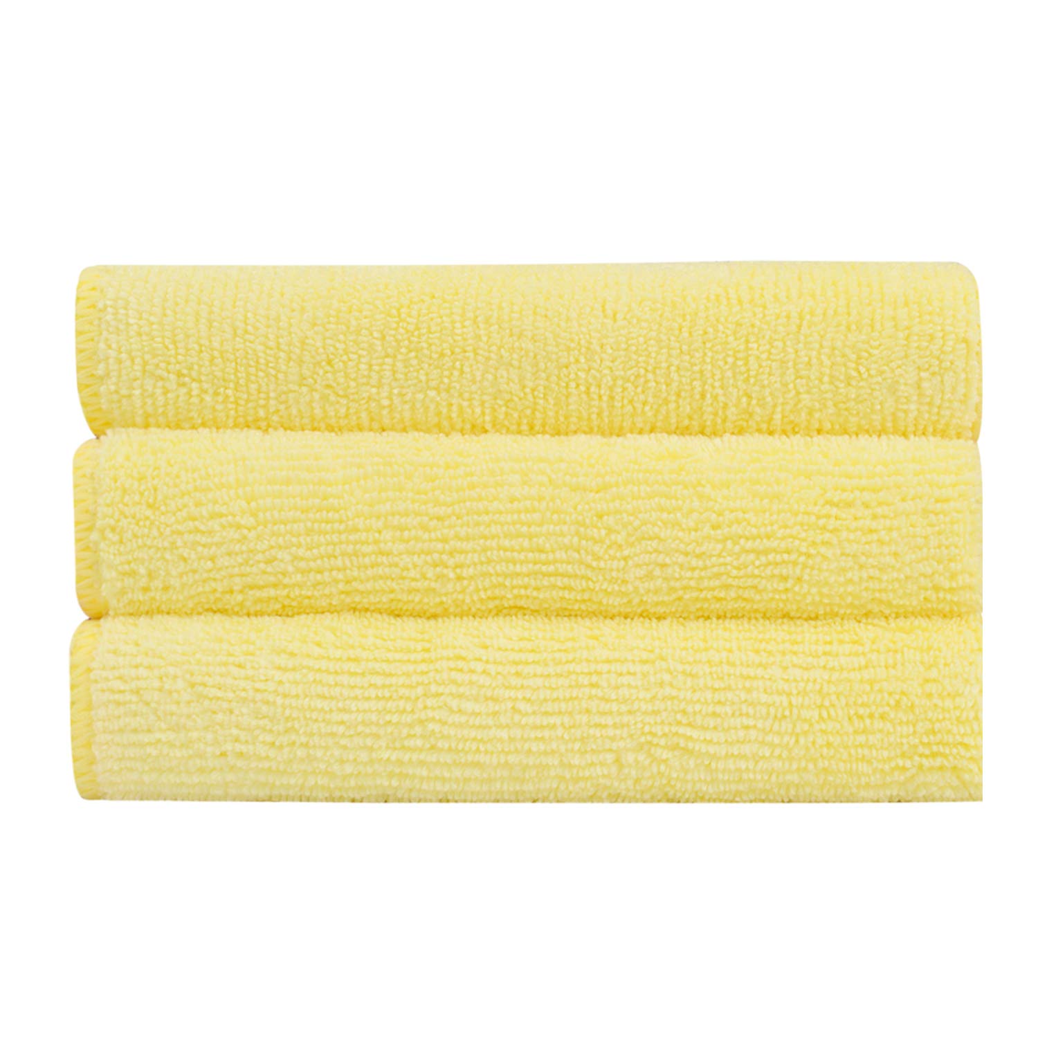 BathlaSpic & Span Multi Purpose Micro Fiber Cleaning Cloth - 340 GSM: 40cmx40cm (Pack of 3 - Lemon)