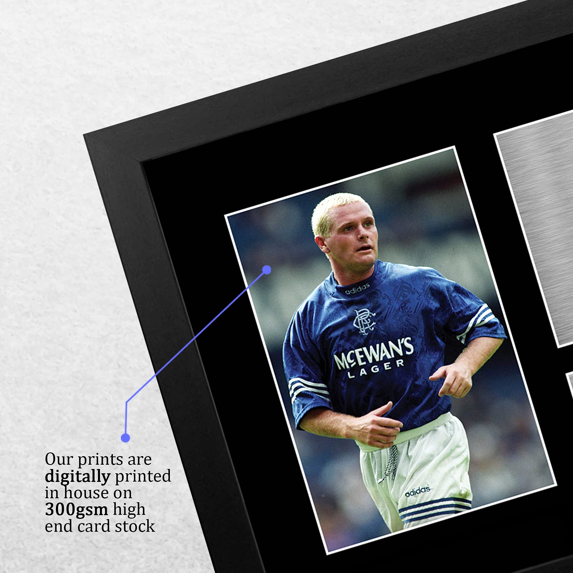 HWC Trading A4 FR Paul Gascoigne Rangers Gazza Gifts Printed Signed Autograph Picture for Fans and Supporters - A4 Framed - Image 4