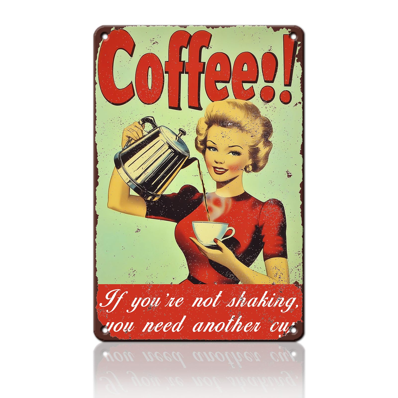 Anceky Coffee If You'reShaking Tin Sign Funny Metal Sign Wall Decor for Farmhouse Yard Porch Entryway Outside 12×8 Inch