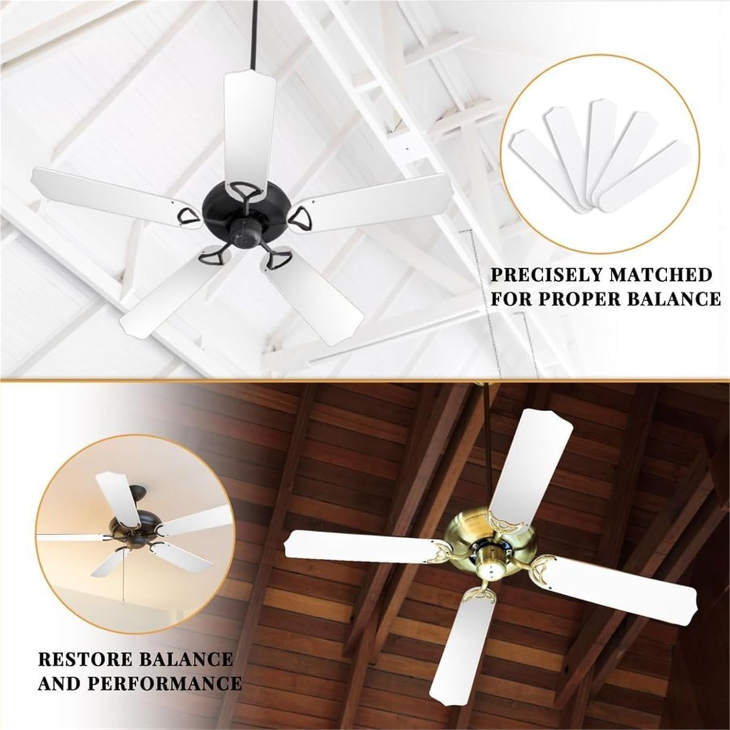Ceiling Fan Blades Replacement 10pcs Replacement Fan Blades for 42 52 Ceiling Waterproof Weatherproof for Broken Substitution