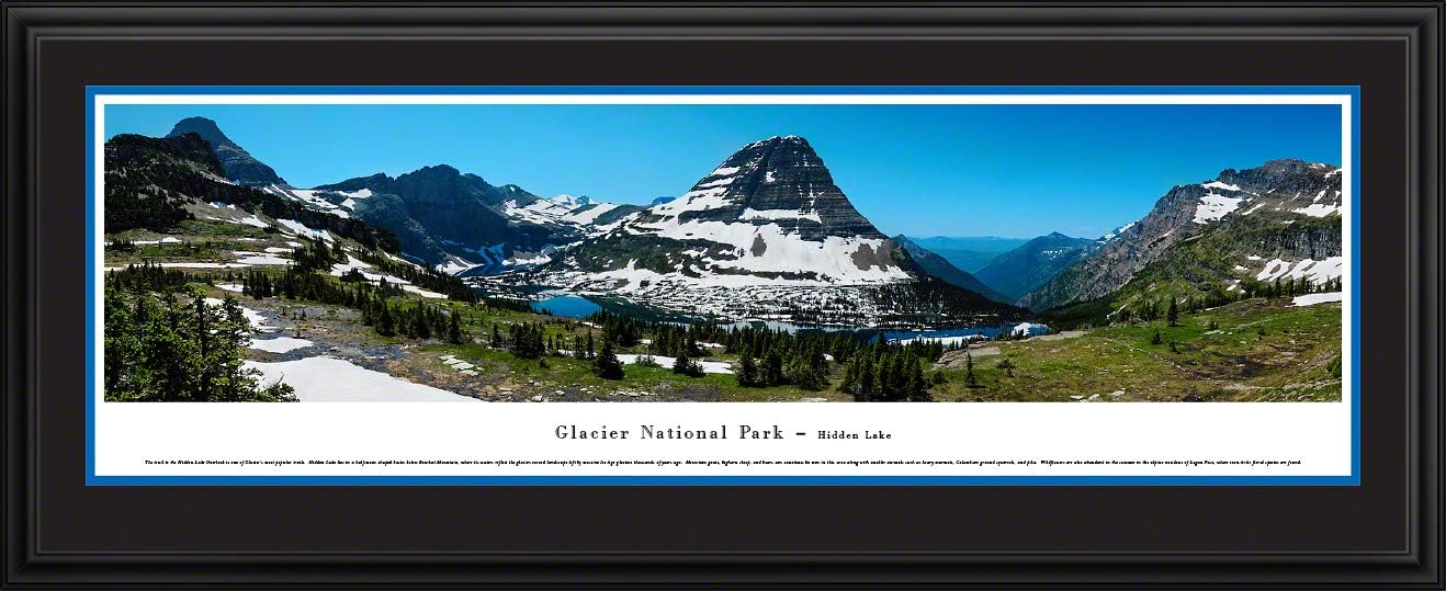 Glacier National Park, Hidden Lake - 44" Double Mat, Deluxe Framed Panoramic Print by Blakeway Panoramas