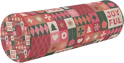 JUNZAN Christmas Ornament Elements Bolster Pillows for Bed Therapeutic Neck Roll Pillow Round Pillow Form for Cervical Support Cushion Insert