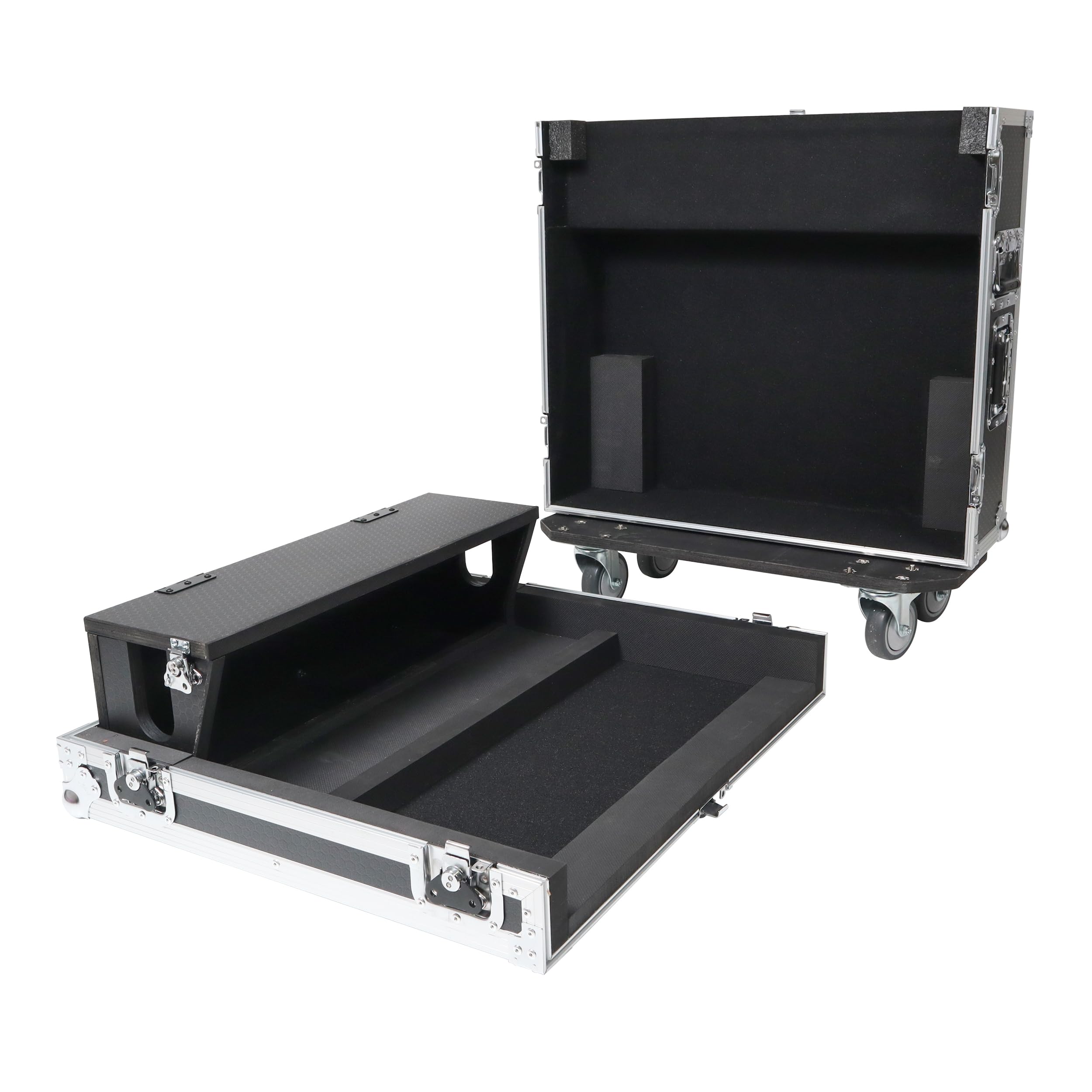 ProX XS-AHQU24DHW ATA Digital Audio Mixer Flight Case for Allen and Heath QU-24 Console with Doghouse compartment and Caster wheels