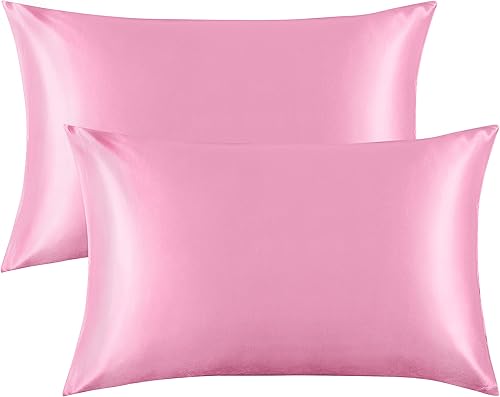 FLXXIE Paquete de 2 fundas de almohada de satén para niños pequeños para piel y cabello, 14 x 20 pulgadas, fundas de almohada suaves y sedosas para