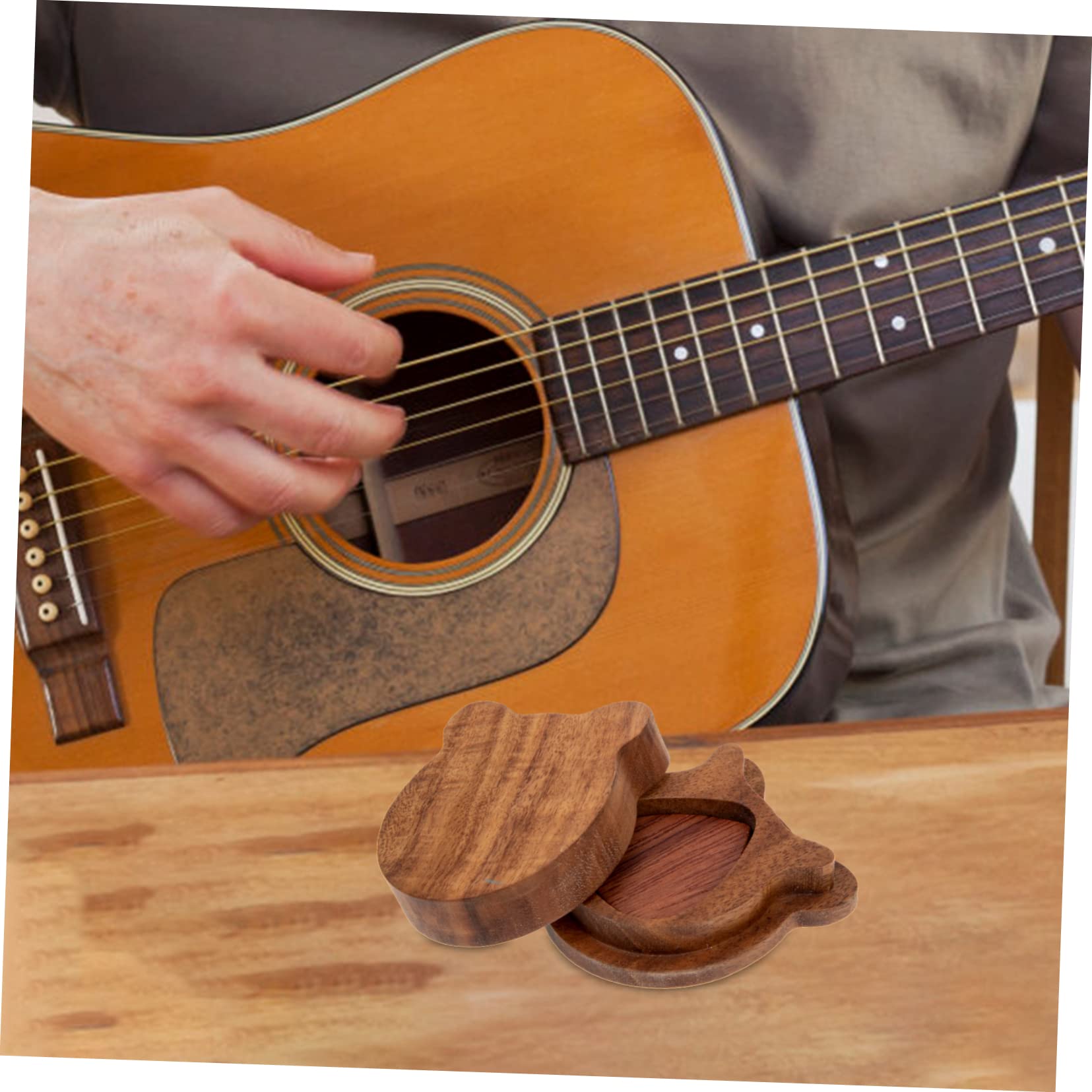 HEMOTON 5sätze Multifunktionale Holzgitarre Plektrum Aufbewahrung Mit Plektren Robuste Und Praktische Gitarrenaccessoires Für Musikliebhaber Für Akustik Gitarre