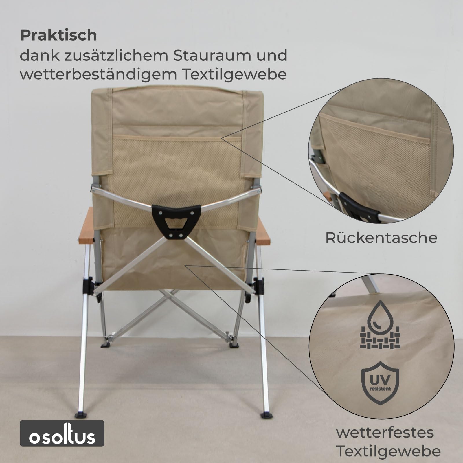 Osoltus Campingstuhl »osoltus Holz Faltsessel Sessel Campingsessel Jessi Sahara Natur 6235409