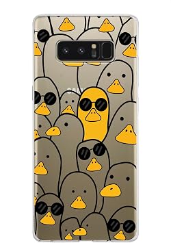 PrintiFy Samsung Galaxy Note 8 ile Uyumlu Kapak Duck Tasar ml  1mm Fit  effaf Silikon K l f