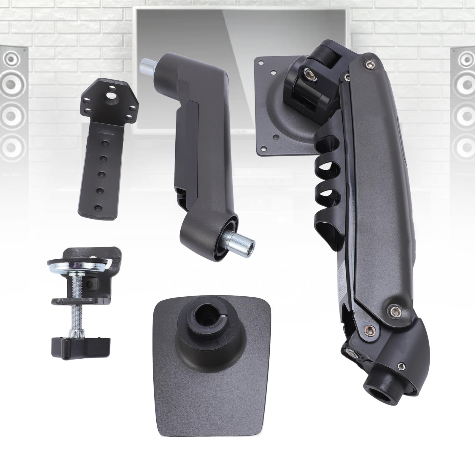 Jiawu Supporto Versatile per Schermo Computer Regolabile per Schermi da 17-30", Angoli di Visione Migliorati per Professionisti e Giocatori, Struttura Leggera in Alluminio
