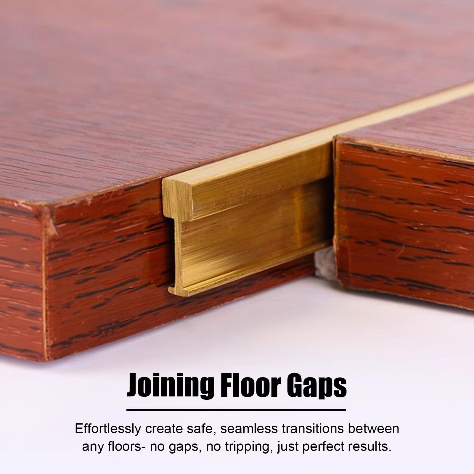 Barre de Seuil Bande de Transition de Sol Extra-étroite en Laiton, Bordure de Transition en T pour Joint de Porte, Bande de Seuil de Porte Sans Joint, pour Parquet et Carrelage(W 12mm x H 6.3mm)
