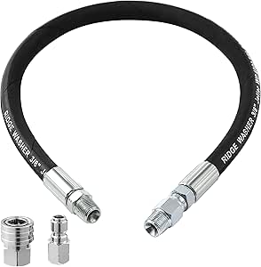 1/2" X 3' RUBBER Air Whip Lead In Jumper Hose 300 PSI Black Fiber - Foto 9