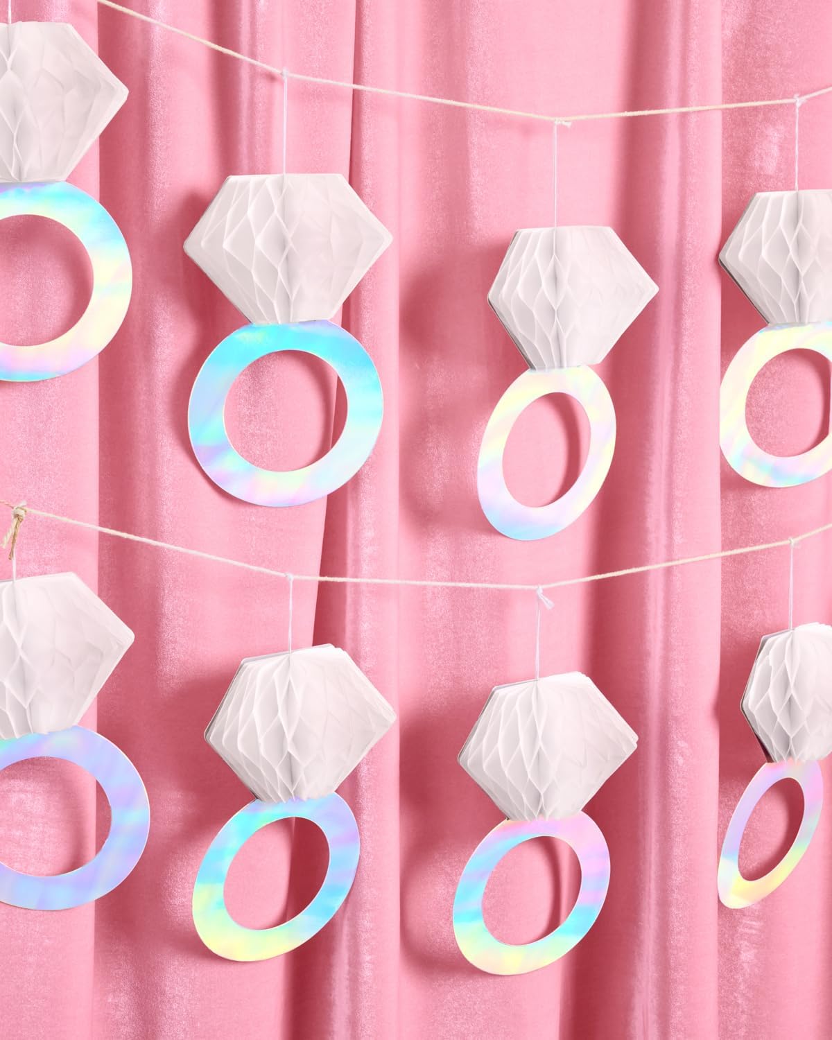 xo, Fetti Diamond Ring 3D Banner - 5 Ft. | Engagement Party Decoration, Tying The Knot Proposal Decor, Bachelorette Backdrop, Just Married, Bridal Shower, She Said Yes