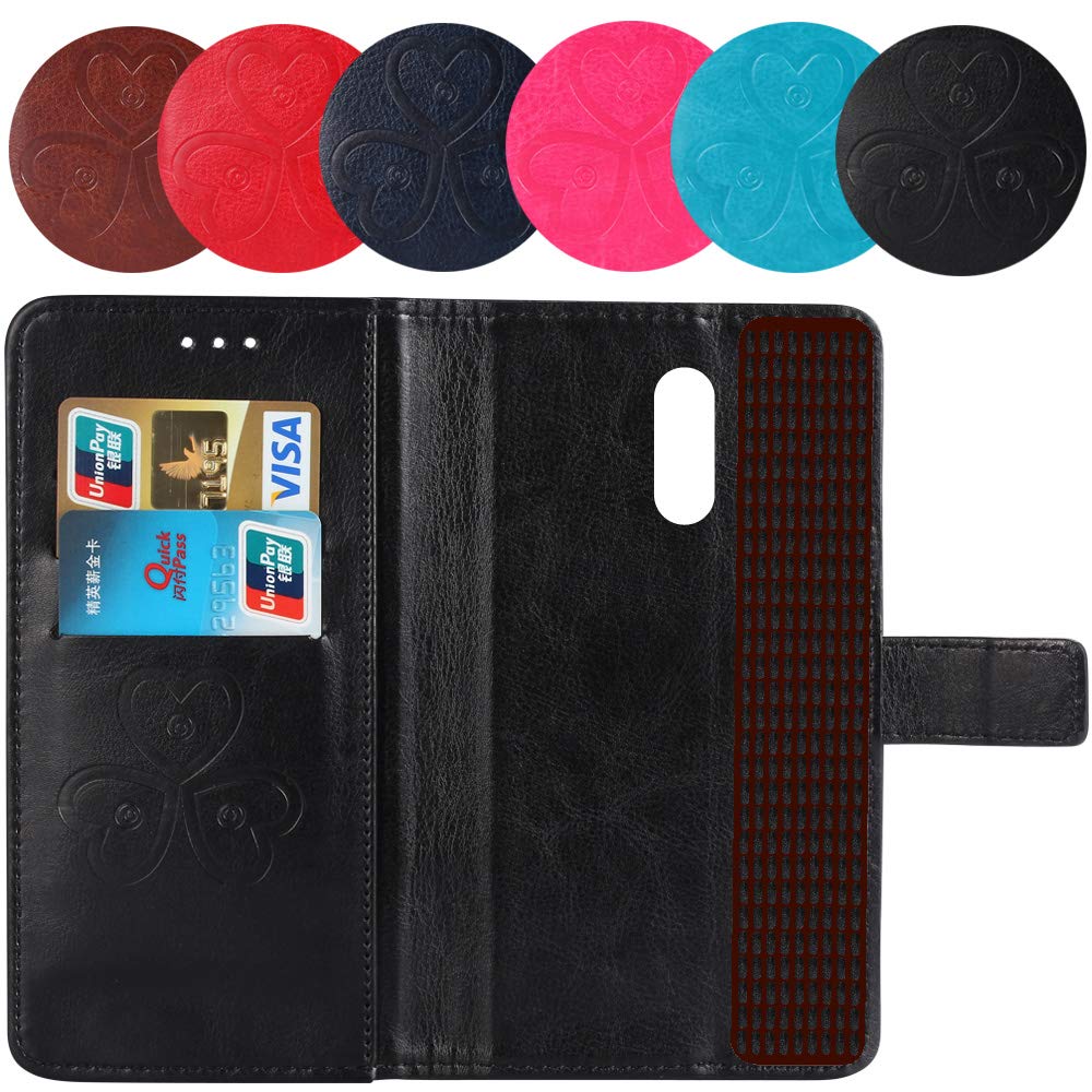 TienJueShi Blu Scuro Premium Retro Stand Portafoglio Telefono Caso per TCL A1X A503DL 5.5 inch in Pelle Case Copertina Custodia Protettiva Cover