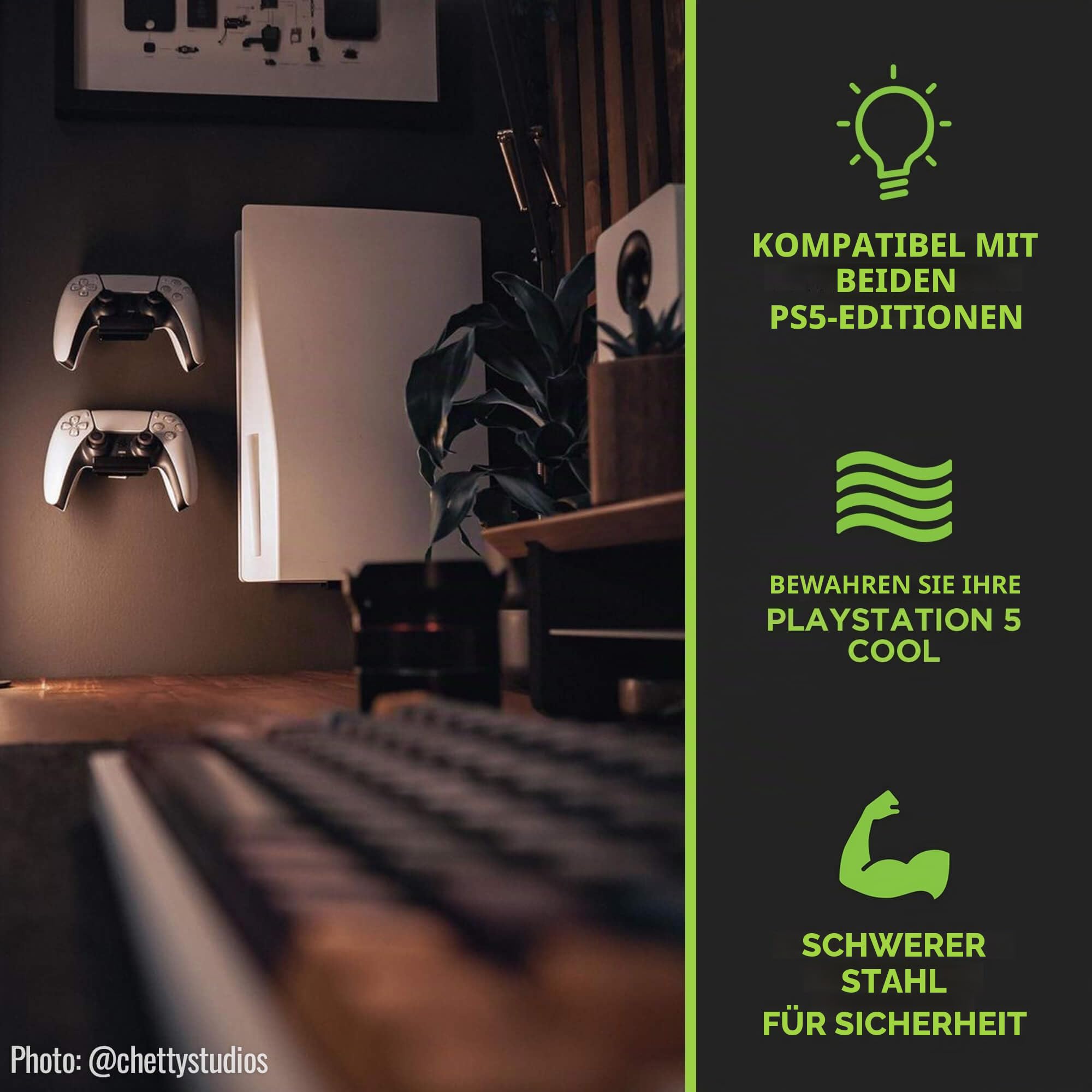 HIDEit PS5 Wandhalterung - Wandhalterung für Playstation 5 (Disc und Digital)