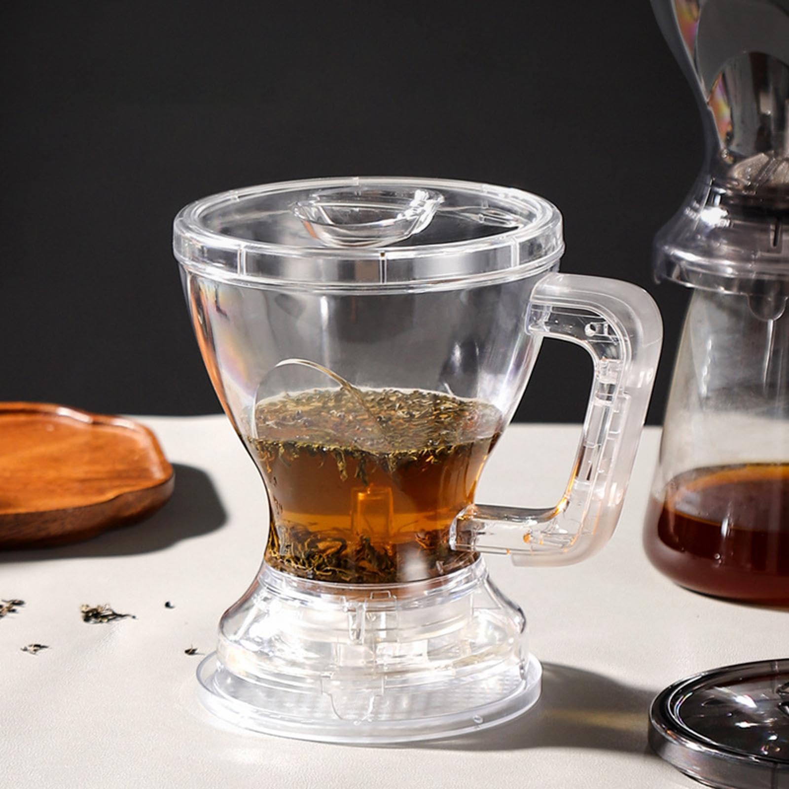 Gralara Taza de Café con Gotero para Verter, Fácil de Limpiar, Portátil, Ligera, Accesorio para Viajes, Senderismo Y Camping, Blanco, Individual