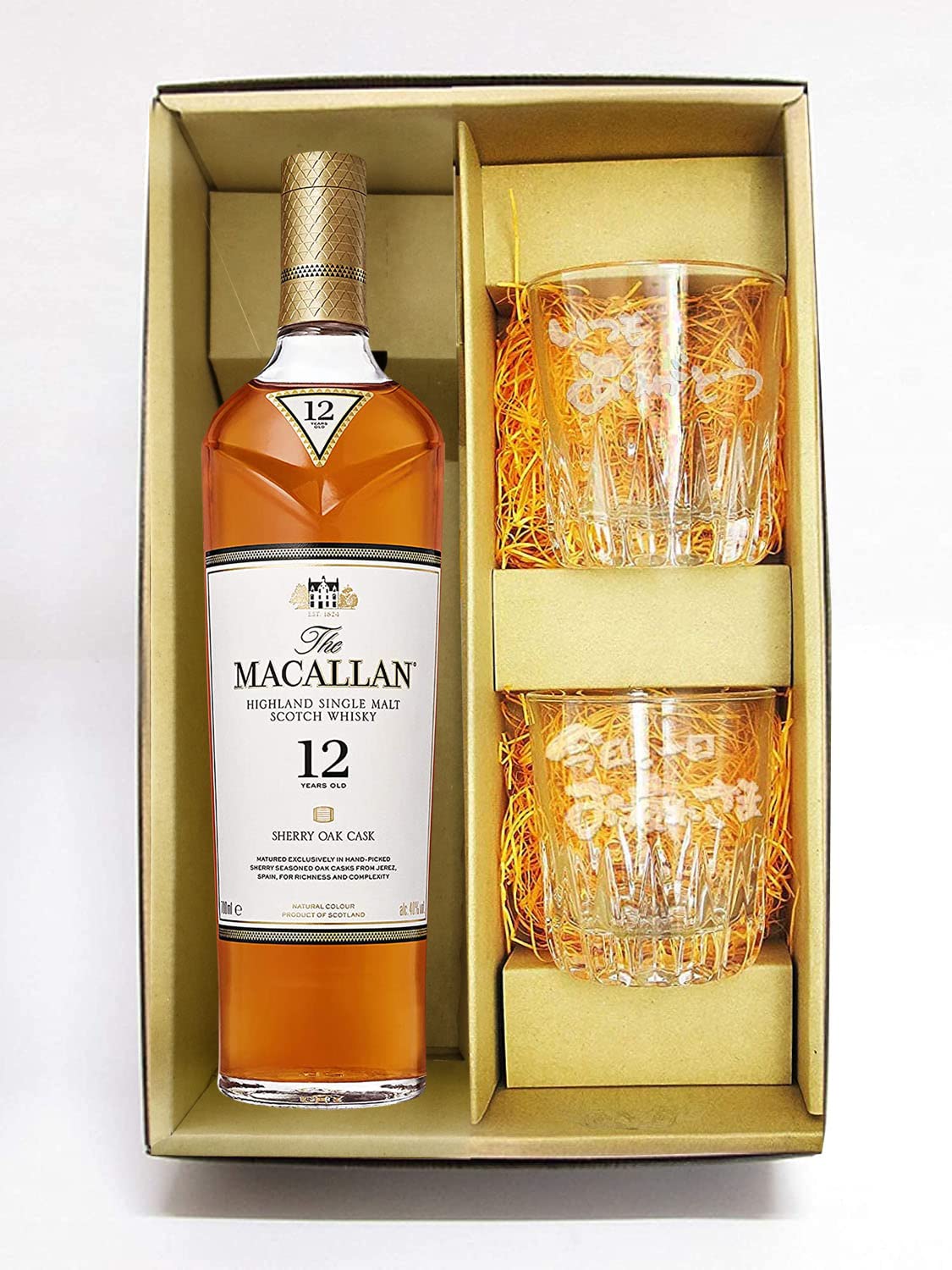 Amazon.co.jp: 〔セット商品〕ザ・マッカラン12年 700ml + メッセージ