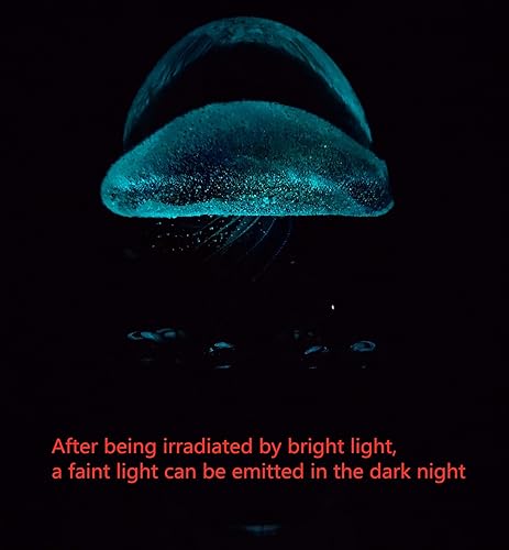 Miniatura 6 de EUSTUMA Adorno de figura de medusa de vidrio soplado a mano, adorno de animales marinos para acuario de pecera, colección de animales marinos para