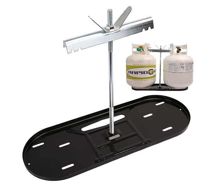 PEAKTOW 双槽 RV 煤气罐支架适用于20磅罐 黑色拖车专用