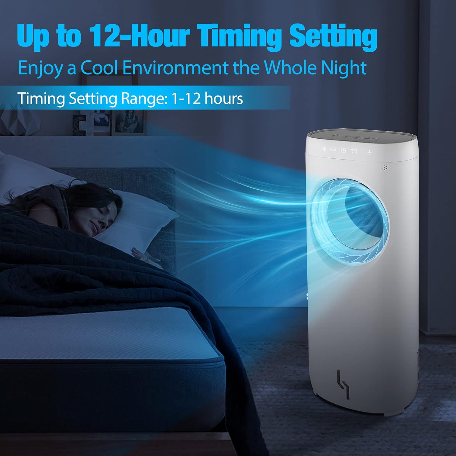 TRUSTECH Evaporative Air Cooler with 12-hour timing setting