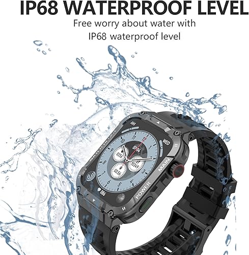 Miniatura 5 de Reloj inteligente para hombre (contestaciónllamadas de marcación), resistente al agua 5ATM, 1.96 pulgadas, HD, reloj táctico de fitness para Android