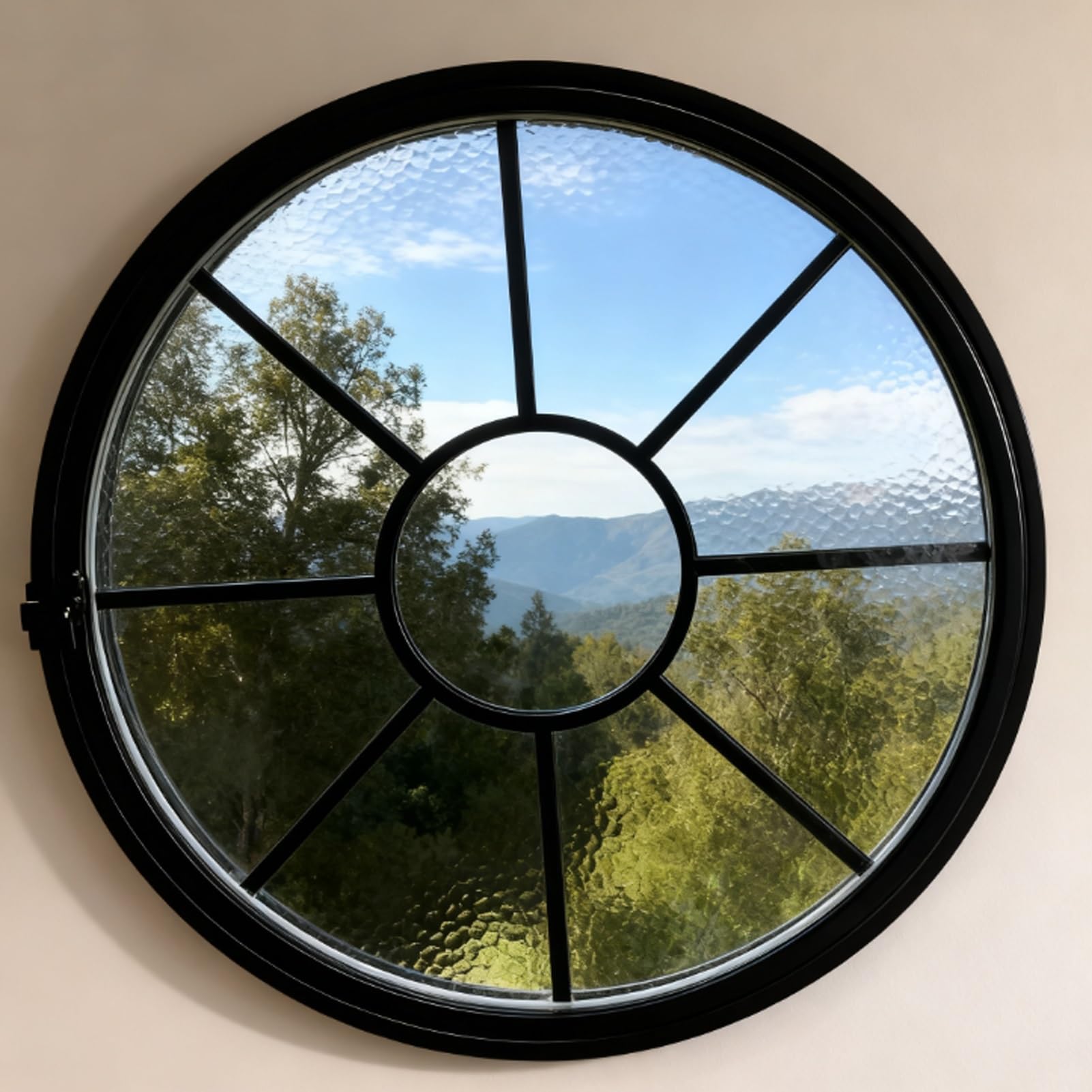 Hublot pivotant en verre cadre aluminium aération décoration murale