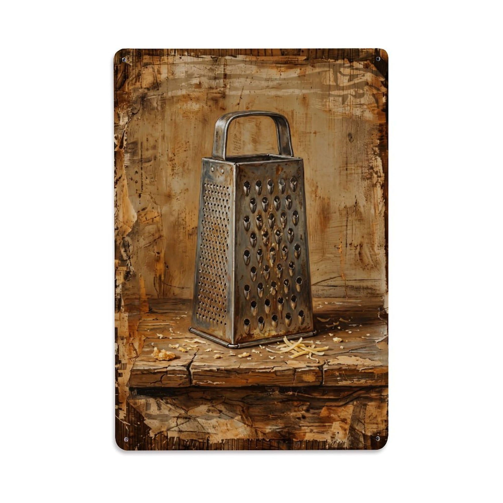 Country Kitchen Grater Cheese Tool Countryside Home Vintage Metal Tin Sign Plaque Wall Decor for Cafe, Club, Garden Metal Poster 8x12Inch