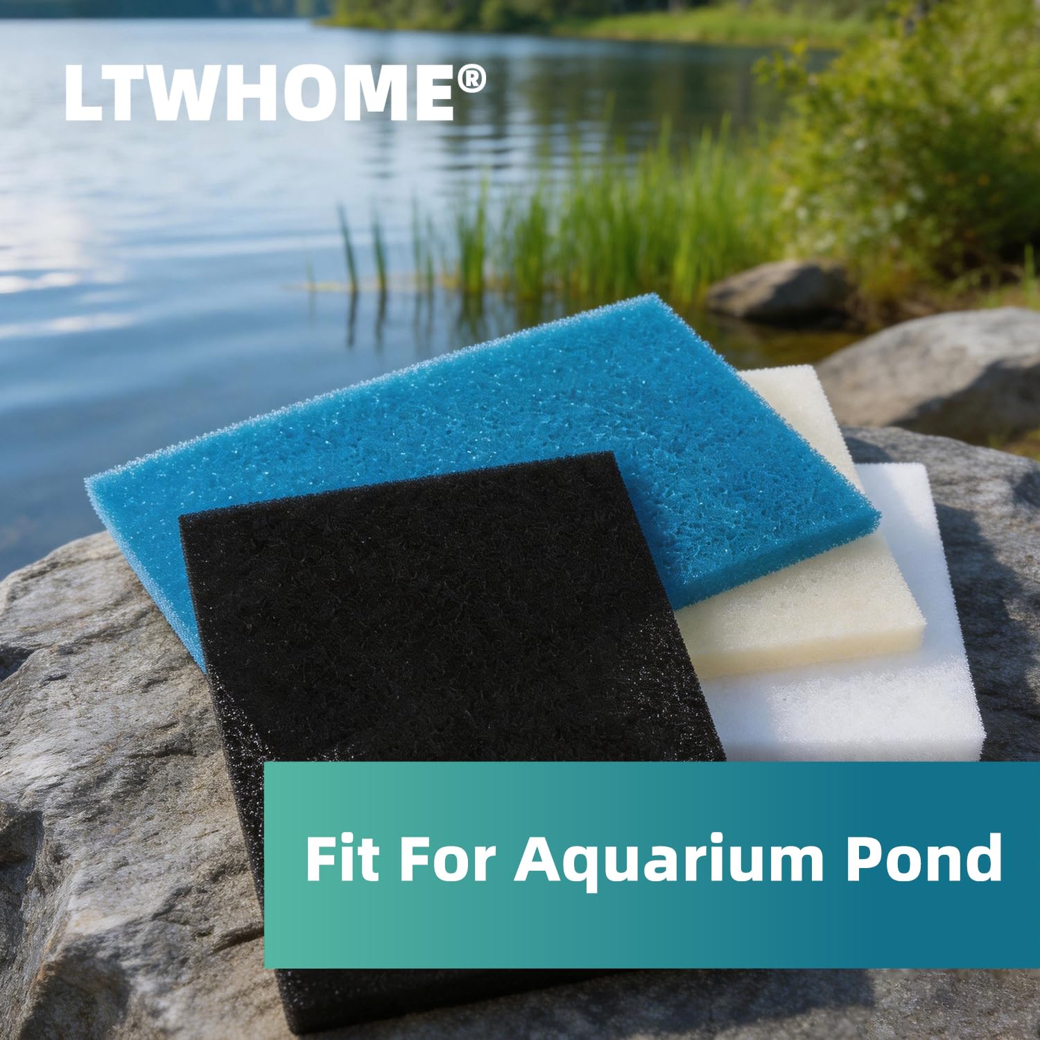 46 x 30 cm DIY Excellent Mousse Filtre Éponge Combinaison pour Aquariophilie Étang (Lot de 4)