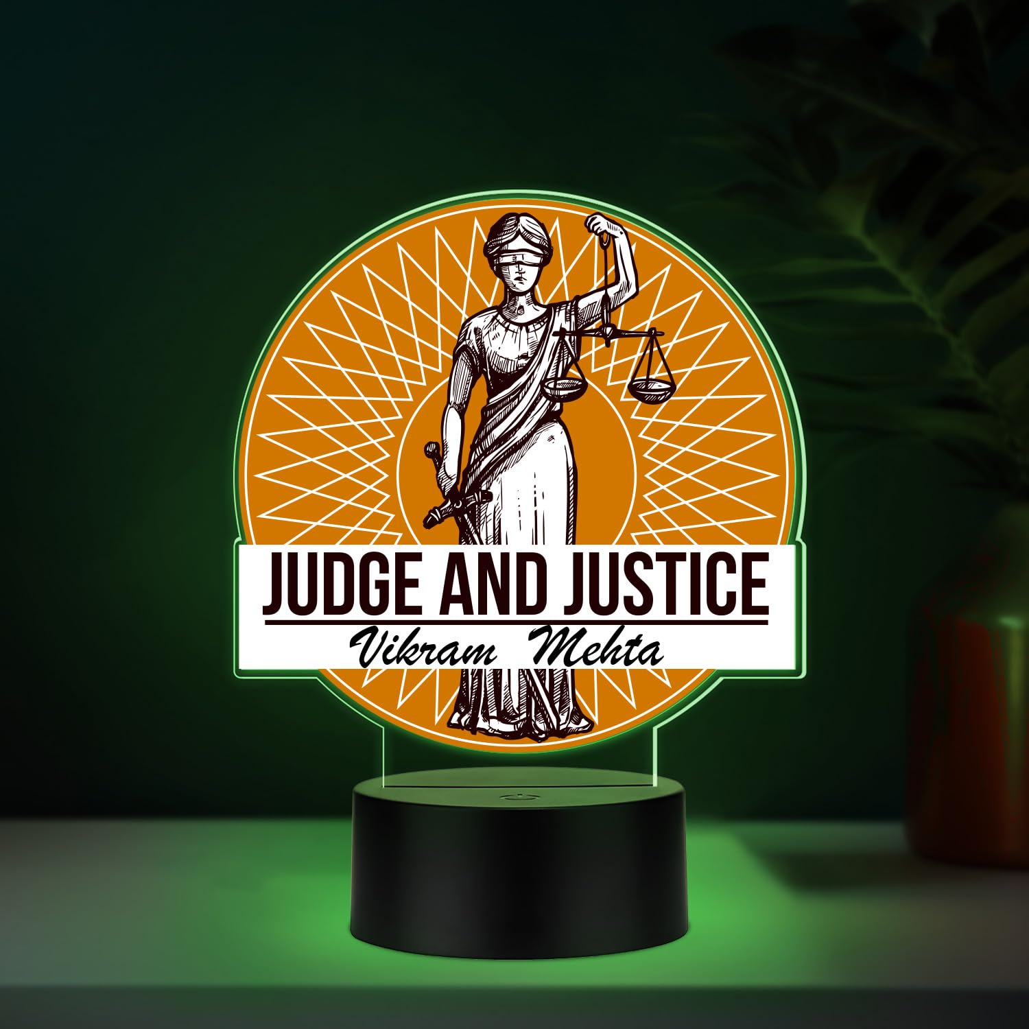 Personalized Judge and Justice LED Lamp with Automatic Color Changing Light & USB Powered | Gift for Judge Men & Women | Home & Office Desk Decor Light-picture-19
