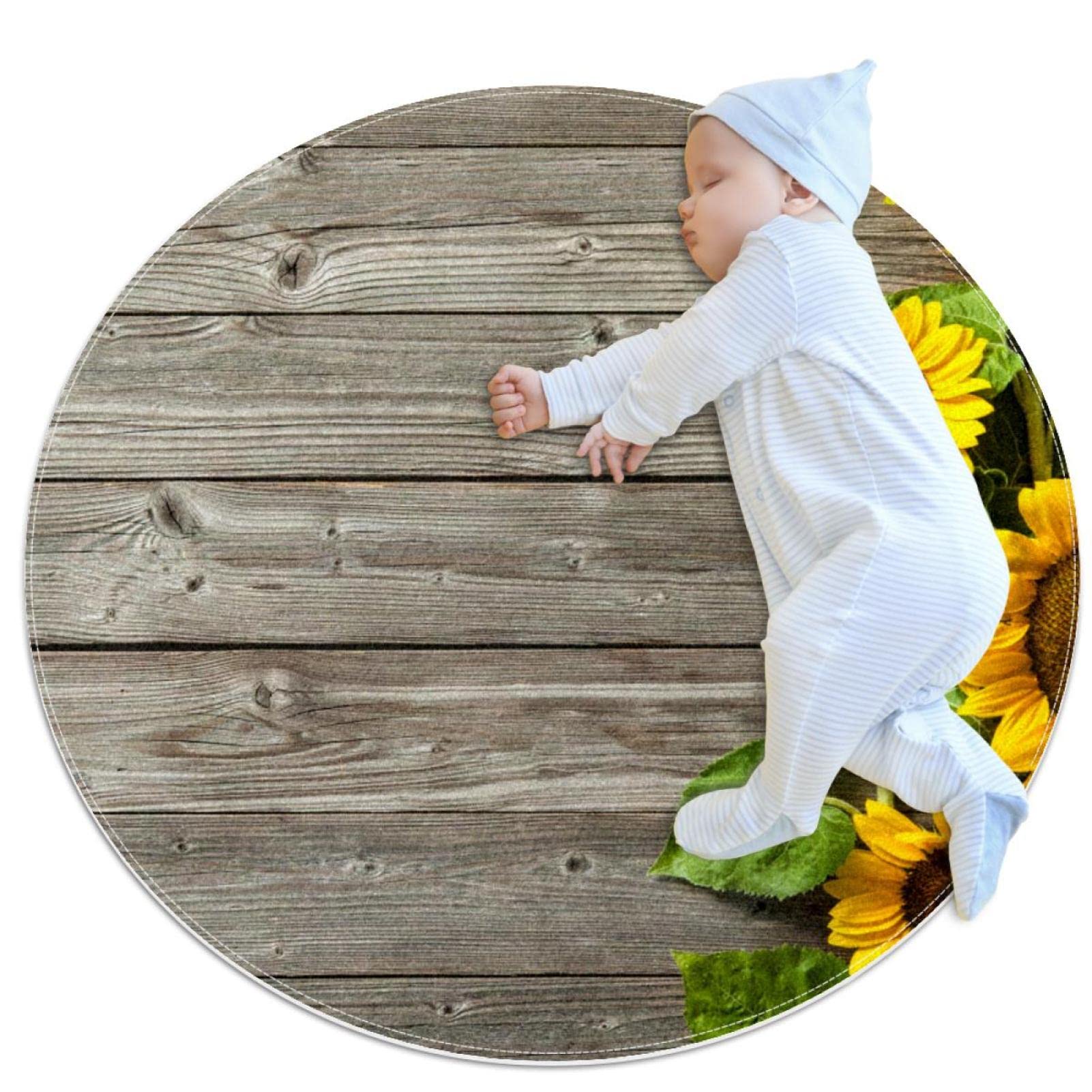 Alfombra infantil lavable y segura para mascotas con girasoles