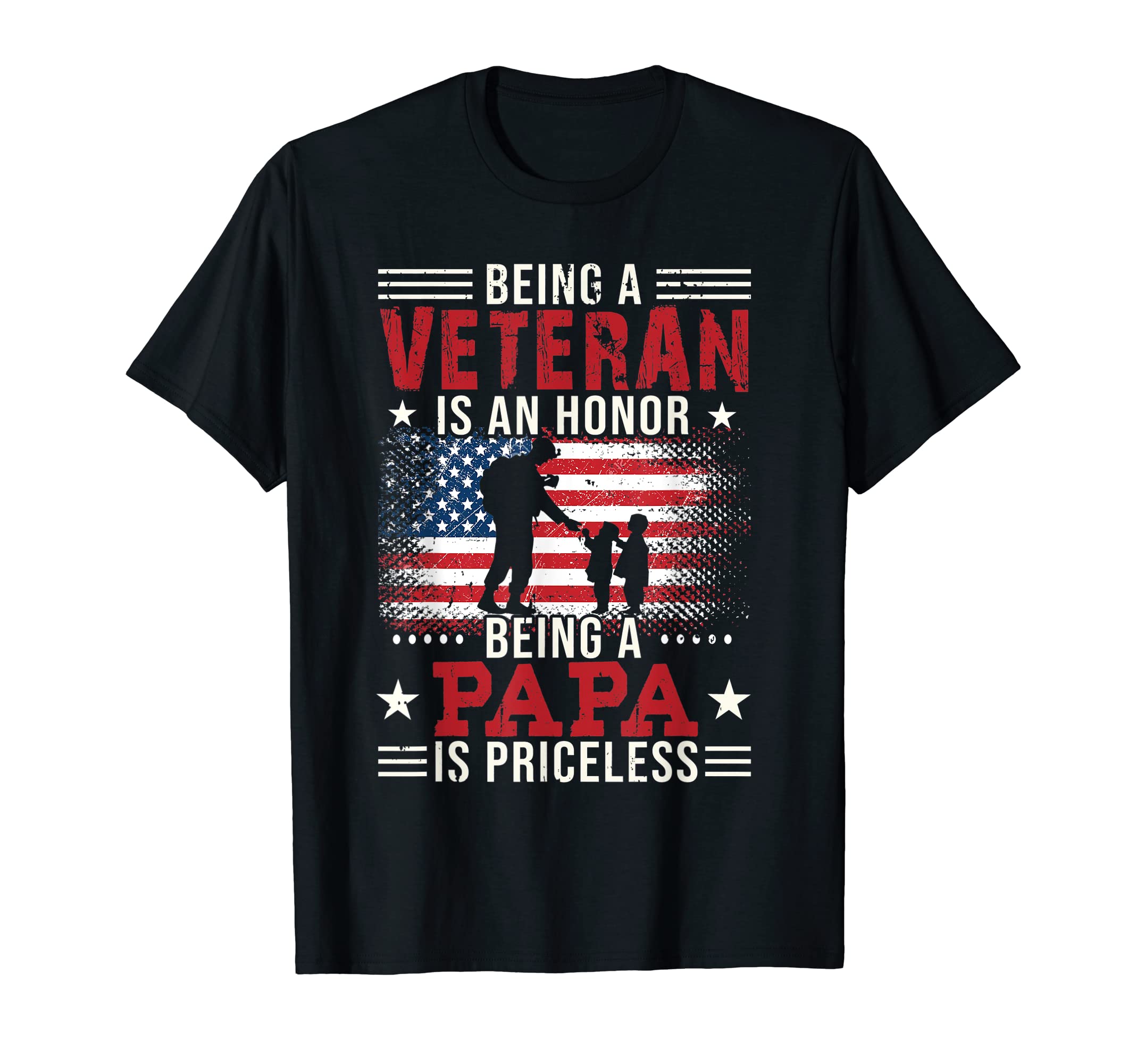 Memorial Day Apparel 4th Of JulyBeing A Veteran Is An Honor Being Papa Is Priceless T-ShirtOEKO-TEX STANDARD 100
