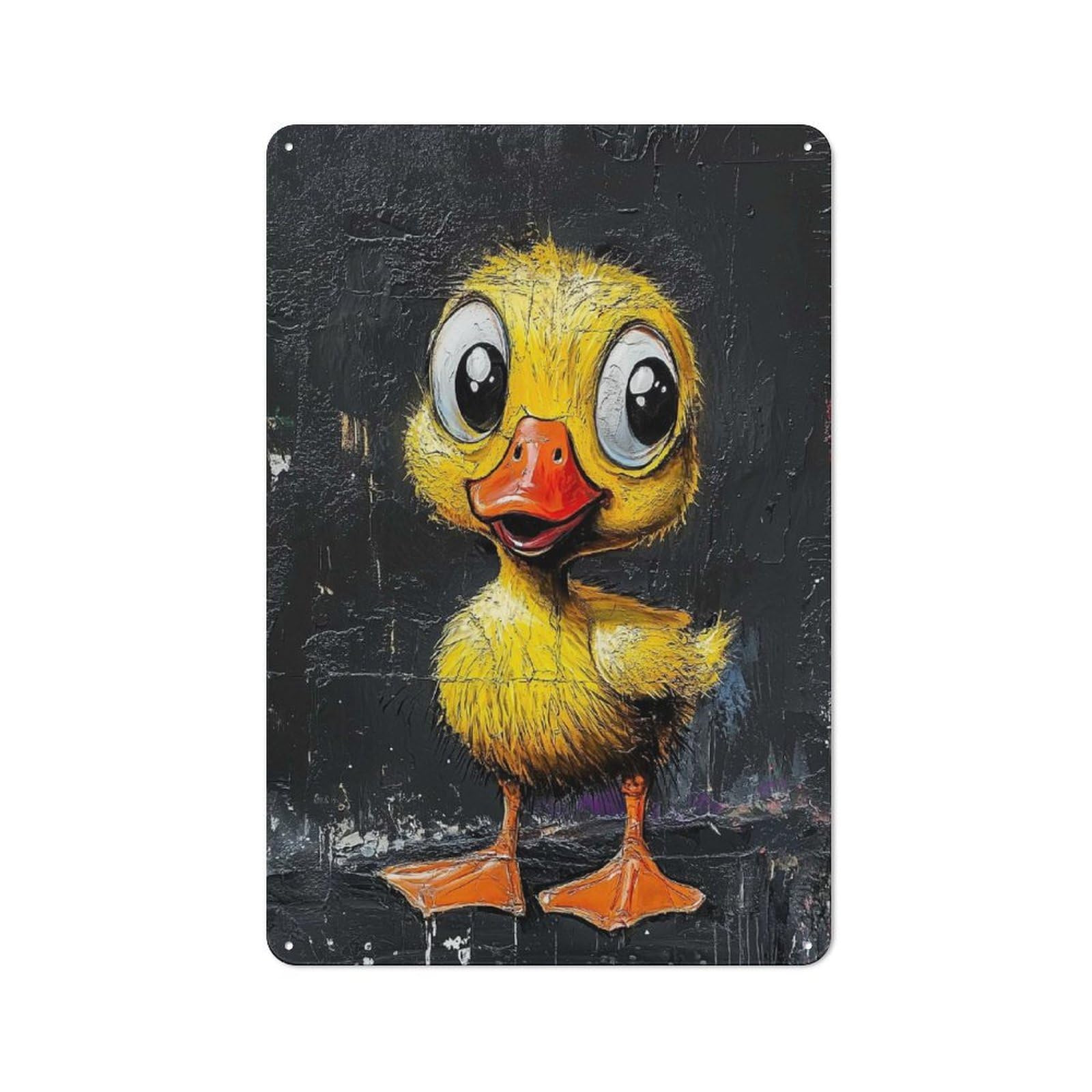 Junmoney Style-21 Cute Cartoon Duckling Farmhouse Metal Sign 30X20cm, Rustic Country Wall Plaque For Farmhouse Kitchen, Pantry Or Dining Area