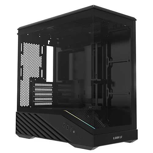 Lian Li Vector V100 MINI Micro Form Factor Compact PC Case, Panoramic Tempered Glass, Support Backet-Connect Micro-ATX, 415mm GPUs, 360mm Radiator, 9 x 120mm Fans, Dust Filiter, RGB - Black (V100MIX) - W/o Fans
