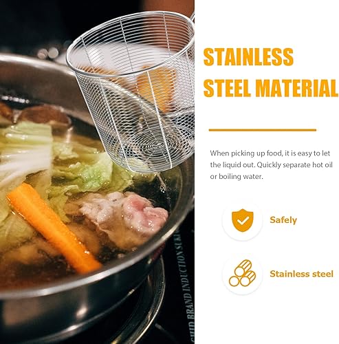 Miniatura 8 de Pasta Strainer Pasta Basket Mesh Spider Stainless Steel Food Dumpling Noodle Strainer Fine Mesh Skimmer Kitchen Fine Sieve Strainer with Handle for