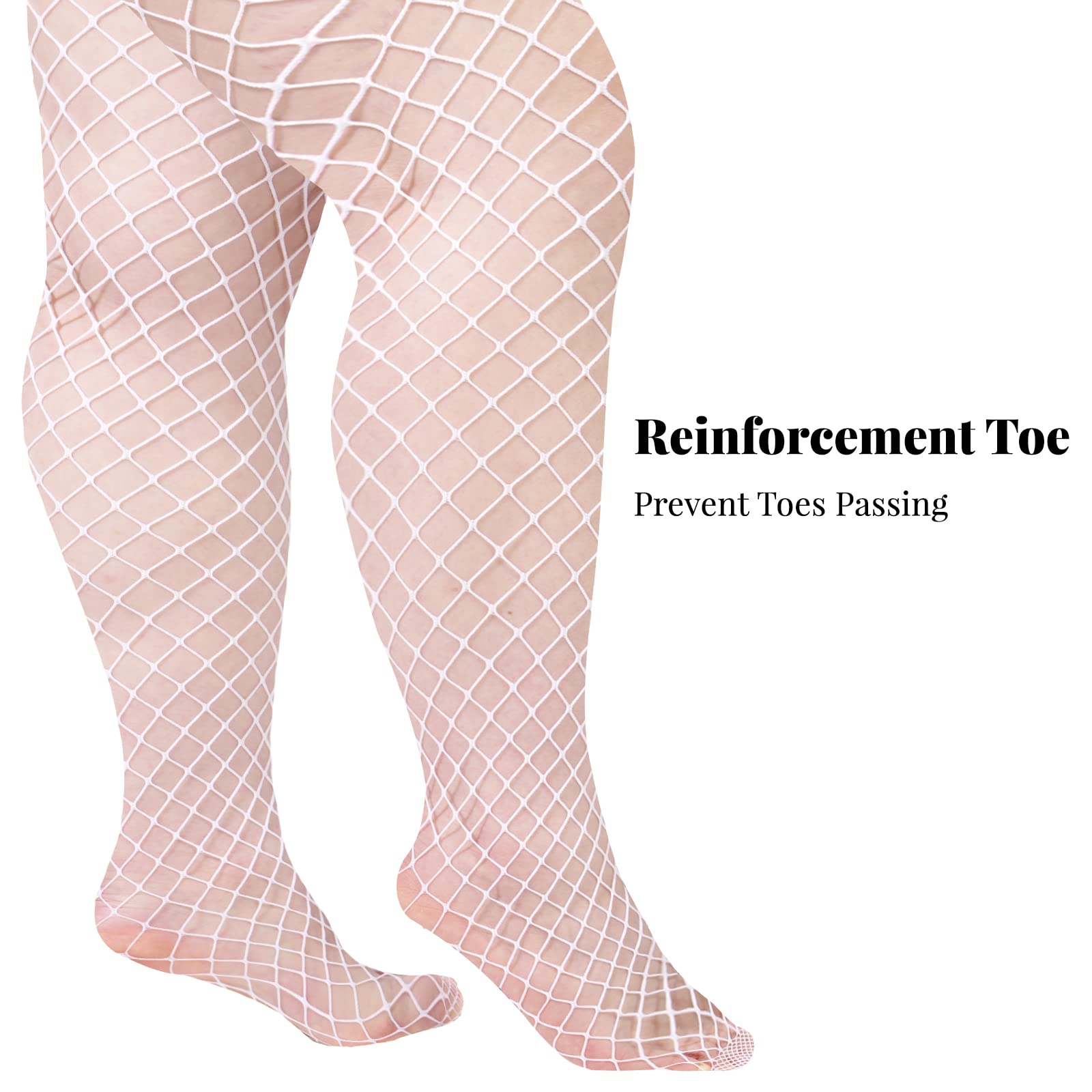 Moon Wood Plus Size Fishnet Stockings Womens Sheer Silicone Lace Top Stay Up Lingerie Fishnets Thigh Highs Stockings