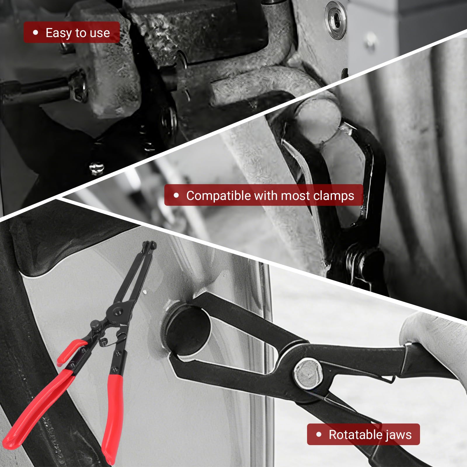 Alicates de abrazadera de manguera, Alicates de sujeción alicates de extracción de abrazaderas de tubo de escape de automóvil universales profesionales para taller de reparación de automóviles