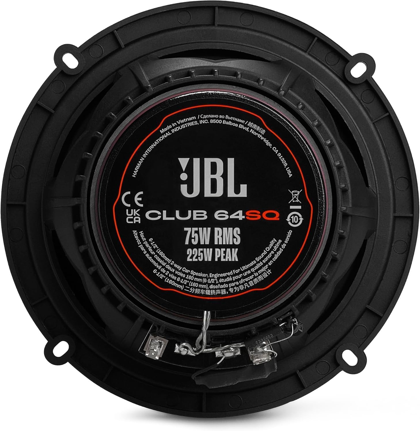 Cassa JBL Club 64SQ Gen 3 - Casse Auto 16.5 cm di Harman Kardon - qualità Audio di Alto Livello per l'Upgrade Definitivo : 75W RMS, 225W Max, Woofer al Carbonio e Incredibile Magnete in Ferrite Y40